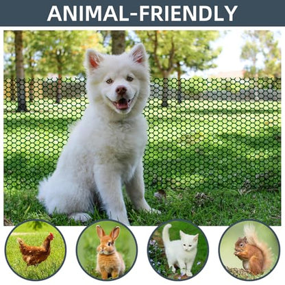 Plastic Wire Mesh Fence, 1.3ft x 50ft /15.7in x 600in Plastic Chicken Wire Fence Mesh Versatile Plastic Fencing Wire Netting Poultry Animal Barrier Fence with 150 Zip Ties for Garden & Farm, Green - color: Green