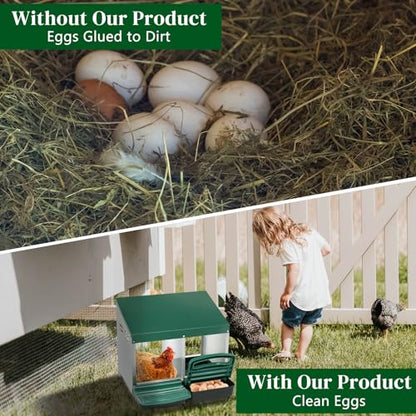 2 Compartment Roll Out Nesting Box for Chickens, Heavy Duty Chicken Coop Nesting Box with Lid Cover to Protect Eggs for Hen, Chicken Laying Boxes Hens Chicken Coop Box - size: 2 Compartment