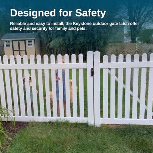 Weatherables Keystone 2-Sided Key-Lockable Gate Latch – Nylon Polymer Heavy Duty Gate Latch with Self-Latching Gate Lock – Made for Easy Installation on Metal, Wood & Vinyl Fences, Keyed Alike - style: 2-Sided Polymer