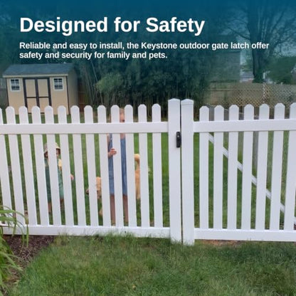Weatherables Keystone 2-Sided Key-Lockable Gate Latch – Nylon Polymer Heavy Duty Gate Latch with Self-Latching Gate Lock – Made for Easy Installation on Metal, Wood & Vinyl Fences, Keyed Alike - style: 2-Sided Polymer