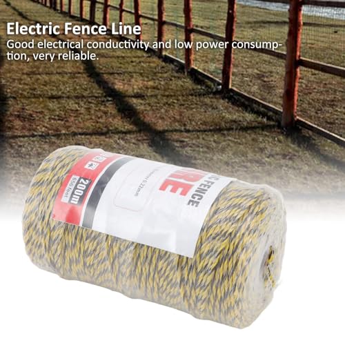 Electric Fence Wire, 6 Strand Stainless Steel 200M Poly Wire Electric Fencing Wire, Durable Polywire Electric Fence for Livestock(MLD-040C) - color: 040C