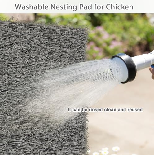 PINVNBY 6 Pcs Artificial Chicken Coop Nesting Pads,12"x12" Washable Chicken Nest Box Liners Hen Laying Mats Fake Grass Synthetic Turf Mat for Chicken Coop Pet Garden Lawn Indoor Outdoor(Gray) - size: 【Grey|6 PCS】