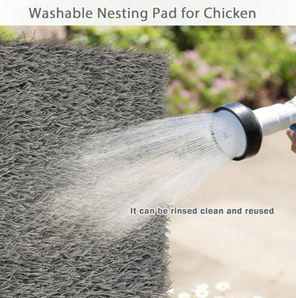 PINVNBY 6 Pcs Artificial Chicken Coop Nesting Pads,12"x12" Washable Chicken Nest Box Liners Hen Laying Mats Fake Grass Synthetic Turf Mat for Chicken Coop Pet Garden Lawn Indoor Outdoor(Gray) - size: 【Grey|6 PCS】