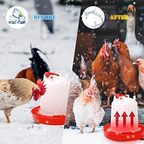 1 Pcs Poultry Chicken Water Heater, 120 V 20W Silicone Winter De-Icer Chicken Water Heating Base Poultry Founts with 47.2 Inch Power Cord for Drinking Fountains Chicken Coop