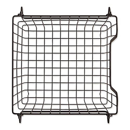 DII Metal Wire Mesh Stackable Utility Storage Bin, Small, 11x11x6", Black - color: Black, size: 11 x 11 x 6 inches