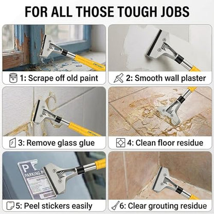 30 Pack 4 Inch Scraper Blades, High-Carbon Steel, with Storage Box | Stays Sharp Through Full Paint Jobs, 5× Wider Coverage, Fits Most 4-inch Scrapers, Safe on Glass Stovetops and Tiles - color: 30pcs Replacement Blades