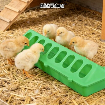 2 Pack Chick Feeder Waterer 16 Holes Chicken Feeder No Waste Poultry Feeder