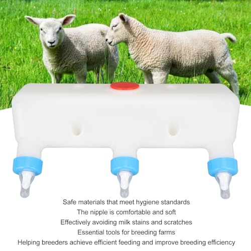 SYH&AQYE Goat Milk Jug, 3 Pacifier Small Animal Milk Feeder Piglet Puppy Baby Lamp Goat Milk Feeder Farm Drinking Equipment for Farm Lamb Dog Piglet