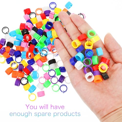 ElevateTech 300PCS 8mm Coturnix Quail Leg Bands Chicken Identification Band Bands Chicken Leg Band Rings Clip-On Round Tags Poultry IdentificationBand