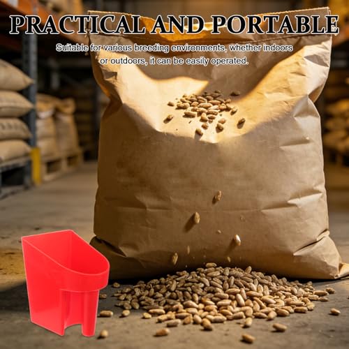 2pcs Farm Feed Scoop - Plastic Barn Shovel with Ergonomic Handle - Large Capacity Grain Scoop for Livestock, Horse, Animal Feeding