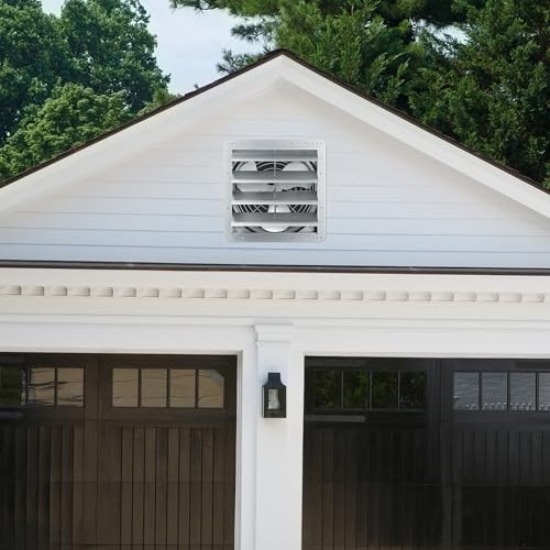 18 Inch Shutter Exhaust Fan, Aluminum Wall Mounted Exhaust Fan, 2678 CFM High Speed Automatic Shutter Attic Fan, Vent Fan For Greenhouse,Shed,Shop,Garage - size: 18 Inch