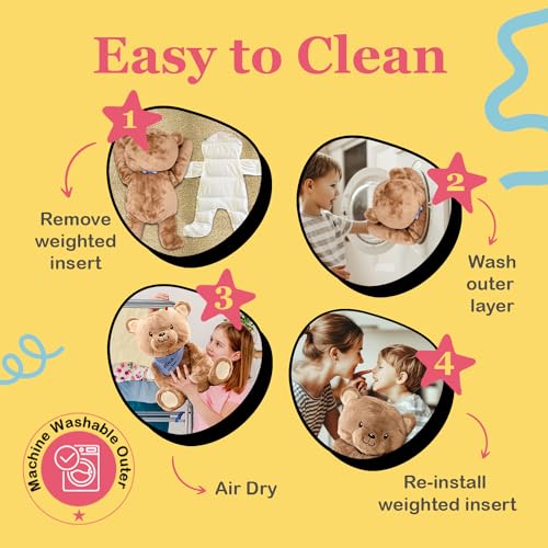 Lilly's Love Weighted Stuffed Animals for Adults & Kids — 5lb Calming Bear Plush for Anxiety, ADHD & Sensory | Machine Washable Weighted Stuffed Animal w/Removable Insert | Benji The Bear - color: Bear