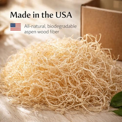 Cackle Hatchery Comfort Nests™ Chicken Nesting Kit – 2 lb Hand-Pulled Aspen Excelsior Bedding, 8 Chipboard Nest Liners & Wooden Nest Egg | Customizable Nest Box Bedding | Made in USA
