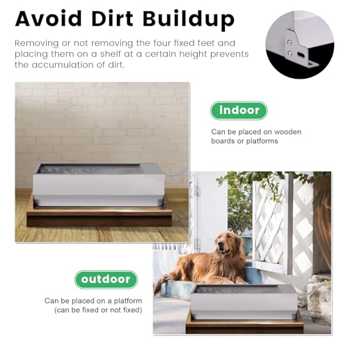 Automatic Livestock Water Trough Stainless Steel Animal Drinking Water Bowl Dispenser with Float Valve Kit Large Capacity Outdoor Animal Self Filling Horse Trough for Dog Horse Pig Cow Goat