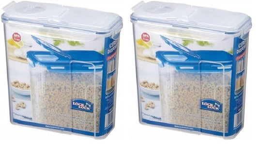 LOCK & LOCK Easy Essentials Food lids (flip-top) / Pantry Storage/Airtight containers, BPA Free, top-16.5 Cup-for Cereal, Clear (Pack of 2) - size: 16.5 Cup (Pack of 2)