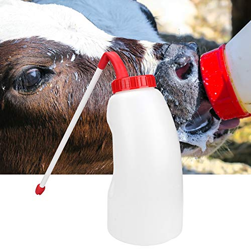 4L Calf Feeding Bottle, Handheld Milk Feeding Device with Rubber Nipple and Handle, Calf Milk Feeder for Farm Livestock Care and Nursing Use, Calf Bottle 4L Capacity Set with Stomach Tube