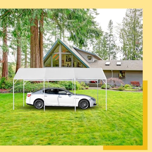 10 x 20 ft Heavy Duty Carport Canopy Waterproof Garage Car Shelter Tarp Tent for Car Canopy Replacement Cover with 50 Ball Bungees, Only Top Cover, Frame is Not Included - style: 10 x 20 ft