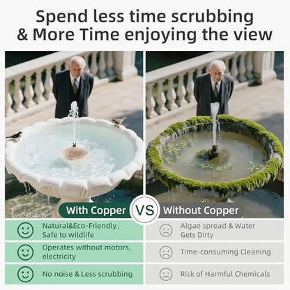 Copper Disk for birdbath, Chicken,Dogs & Cats Water Feeder, 99.9% Pure Copper Disk, Physical Safe Clean Water, Universal Fit for Outdoor Birdbaths, Pets Water Bowls,Year-Round Use (1 Pcs) - style: 1 pcs