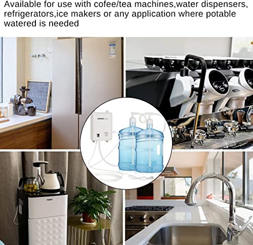 TDRSUPER Bottle Water Dispenser Pump System, 20ft 110V AC US Plug High Flow Bottled Water Dispensering with Dual Inlet for Home Kitchen Coffee Tea Machines Water Dispenser Ice-Maker Refrigerator - style: Dual Inlet