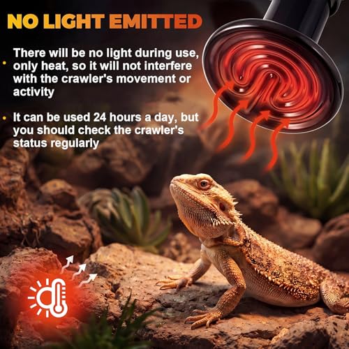 4 Pack 150W Ceramic Heat Emitter, No Light Reptile Heat Lamp Bulb for Bearded Dragon Tank, Chicken Brooder and Coop, E26 Ceramic Heater Bulb for Large Terrarium - style: 150W