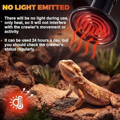 4 Pack 150W Ceramic Heat Emitter, No Light Reptile Heat Lamp Bulb for Bearded Dragon Tank, Chicken Brooder and Coop, E26 Ceramic Heater Bulb for Large Terrarium - style: 150W