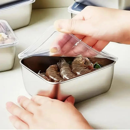 6pcs Stainless Steel Stacking Food Containers with Lids, Reusable Snack & Prep Containers for Office, sp-00018 - color: silver-01