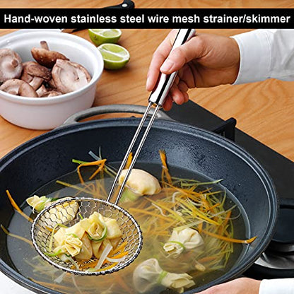 Best Utensils Asian Kitchen Stainless Steel Spider Strainer Professional Wire Skimmer with Spiral Mesh (5-Inch Strainer Basket)… - size: 5-Inch