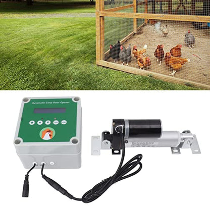 Linear Actuators for Automatic Chicken Coop Opener DIY with Timer, Electric Aviary Door Motor Kit with Programmable Remote Control with Light Sensor (Plug