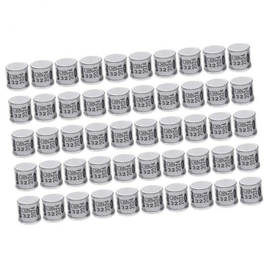 3X Numbered Aluminum Leg Bands for Small Birds, Assorted Colors
