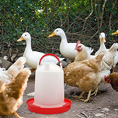 Chicken Feeder Waterer Kit Hanging 3.17 Quart Poultry Water Fountain & 6.6lb Feeder for Chick Duckling & Gosling