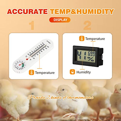 Chicken Brooder Box for Chicks, Quail Brooder with Heating Lamp, 2 Mode Thermometers Warms Up to 10 Chicks for Duckling Parrot Lizard