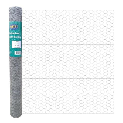 20GA Galvanized Hexagonal Poultry Netting Chicken Wire 36 inches x 50 feet x 1 inch Mesh - size: 36"x50'