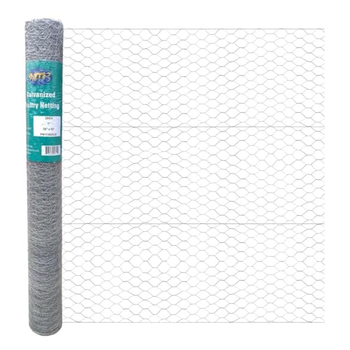 20GA Galvanized Hexagonal Poultry Netting Chicken Wire 36 inches x 50 feet x 1 inch Mesh - size: 36"x50'