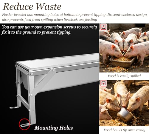 Anti-waste Livestock Hay Feeder, High Capacity Pasture Feeding Equipment for Poultry, Pasture Horse Trough with Stainless Steel Bracket(120x45xH45cm/47.2x17.7x17.7in) - size: 120x45xH45cm/47.2x17.7x17.7in