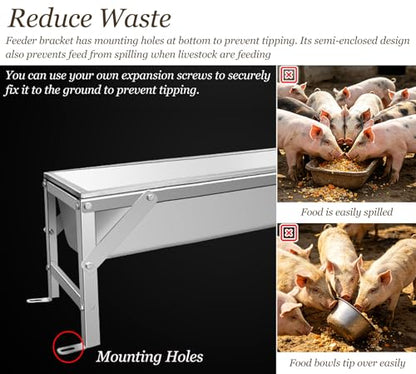 Anti-waste Livestock Hay Feeder, High Capacity Pasture Feeding Equipment for Poultry, Pasture Horse Trough with Stainless Steel Bracket(85x60xH60cm/33.5x23.6x23.6in) - size: 85x60xH60cm/33.5x23.6x23.6in