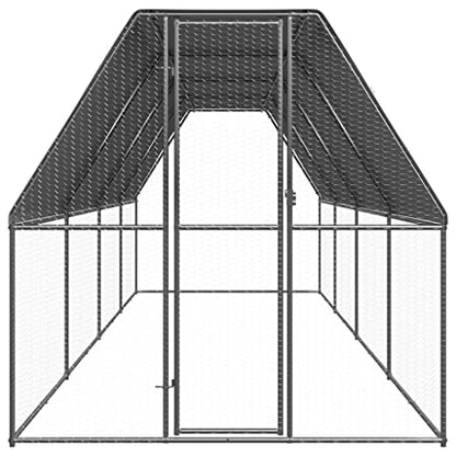 78.7" Galvanized Steel Chicken Cage, Walk-in Rustproof Coop for Small to Large Birds, Easy Assembly Backyard Enclosure - color: Silver-A, size: 78.7 x 78.7 x 78.7 in (W x L x H)