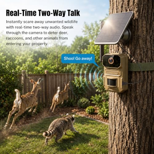 ClipBlur 4G LTE Cellular Trail Camera, Hunting Game Camera Wireless Outdoor | Solar-Powered, IR Night Vision, Motion Detection, IP66 Waterproof, SIM Card Included, 1080P, for Farms, Wildlife Monitoring