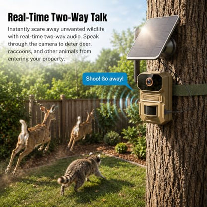 ClipBlur 4G LTE Cellular Trail Camera, Hunting Game Camera Wireless Outdoor | Solar-Powered, IR Night Vision, Motion Detection, IP66 Waterproof, SIM Card Included, 1080P, for Farms, Wildlife Monitoring