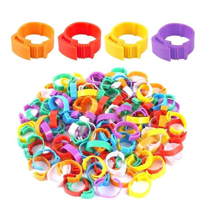 Chicken Foot Ring Adjustable Size Poultry Leg No Number Buckle ID2.0~2.4cm Plastic Chick Duck Goose Feeding 70 Pcs for Easy Flock Management(Green) - color: Green