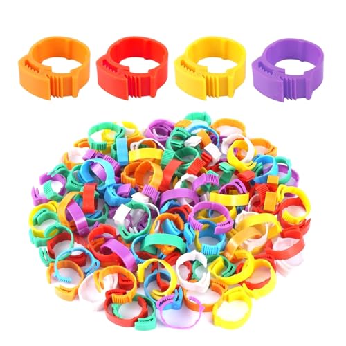 Chicken Foot Ring Adjustable Size Poultry Leg No Number Buckle ID2.0~2.4cm Plastic Chick Duck Goose Feeding 70 Pcs for Easy Flock Management(Blue) - color: Blue