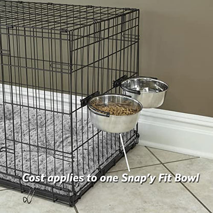 Midwest Stainless Steel Snap'y Fit Water and Feed Bowl 10 oz