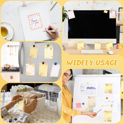 24 Pcs Bee Sticky Notes with Pens Bee Themed Gifts Self Adhesive Notepad Cute Memo Notes Pads Black Ink Ballpoint Pen for Animal Lover Christmas Gifts Office School Students Teacher Supplies - style: Bee