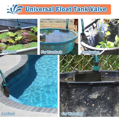 Water Trough Float Valve Livestock Stock Tank Float Valve for Water Tank of Pond Farm Livestock Cattle Goat Horse Pool,2PCS Automatic Control Waterer Level with Hose Connector - style: Stock Tank Float Valve with Connector-2PCS