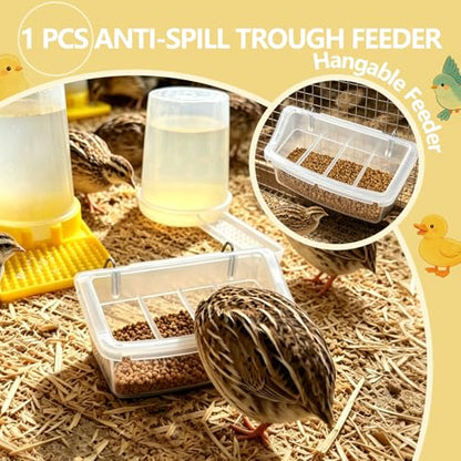 3 Pack 400ml Quail Water Feeder, Feeder Plastic Poultry Ideal for Button Quail, Baby Chicks, Ducks, and Baby Birds, Anti Drowning Design, Easy to Install