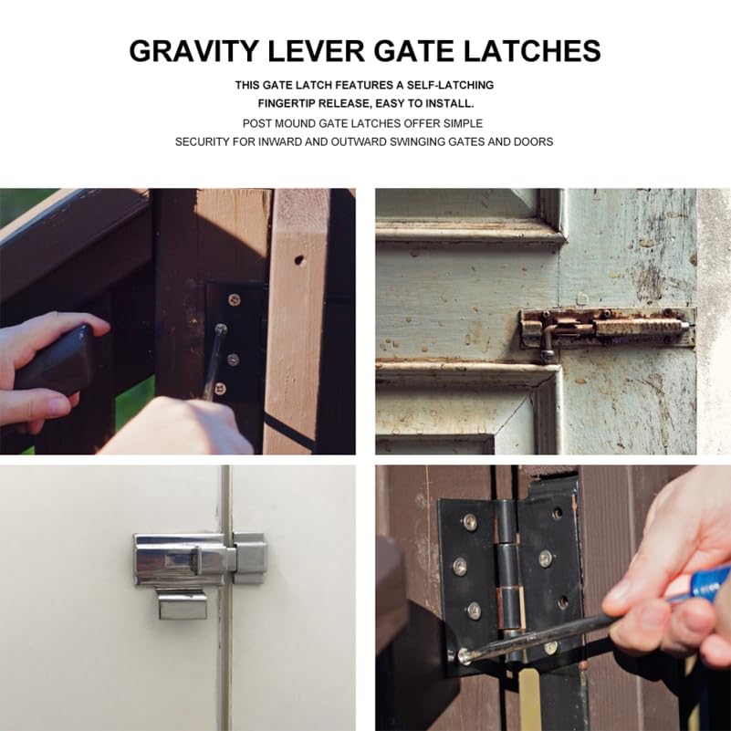 Heavy Duty Pin Lock Door Buckle Gate Latch for Metal and Wooden Gates with Safety for Pets and Babies Easy Installation Outdoor Gate Hardware