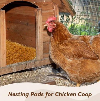 6 Pcs Washable Chicken Nesting Pads,Chickens Nesting Box Pads Chickens Nesting Pads Artificial Grass Rug Reusable Hens Nest Boxes Pad Chicken Coop Bedding for Laying Eggs (12 x 12 x 0.78 Inches) - color: 【Yellow】