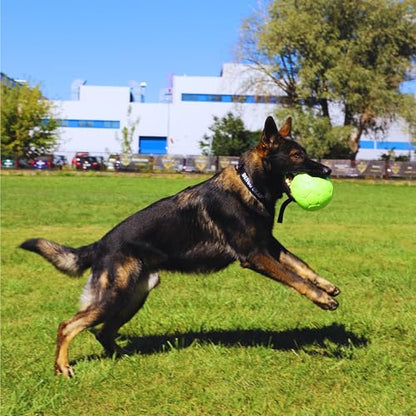 Dingo Gear Dog Ball with 1 Handle, Faux Leather, Green 7in - color: Green Ball, size: 7"