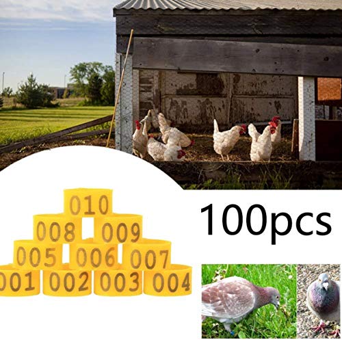 ETomey Bands Poultry Foot Rings,Identification Leg Bands, 100Pcs 16mm/20mm/25mm Poultry Chickens Ducks Goose Leg Bands Rings Clip-On Poultry Identification Band (Color : White, Size : 25mm) - color: White, size: 25mm