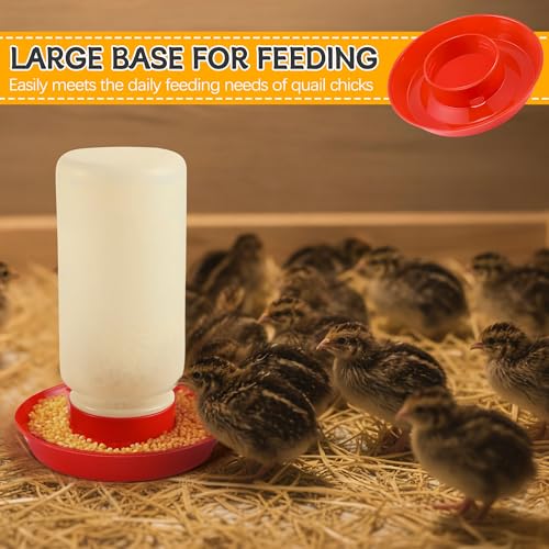 Enhon 2 PCS 2 Sizes Quail Waterer Base, Quail & Chick No Drown Water Base, Safety Waterer and Feeder, Compatible with 2.5inch Threaded Neck Bottle for Brooding Chicks(Bottle not Included) - size: 2 Sizes