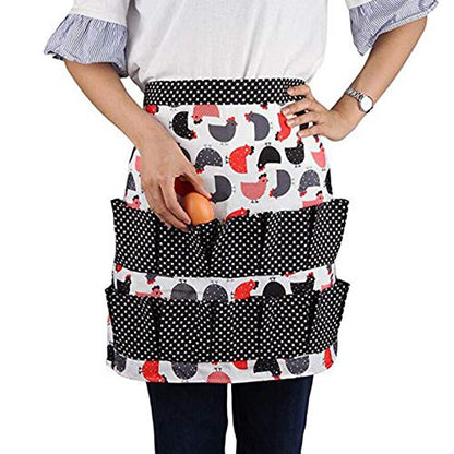 Sefiron Chicken Egg Collecting Apron,12 Deep Pockets for Hense,Duck,Goose Eggs - color: Black